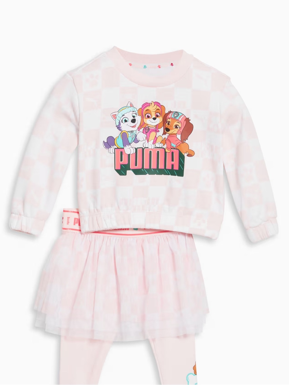 Puma Paw Patrol Pink Checkered Sweatshirt